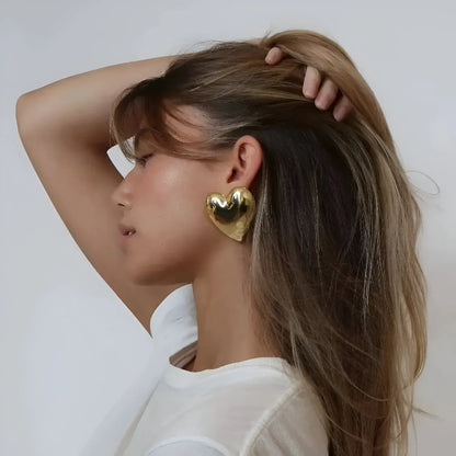 Gold Heart Earrings