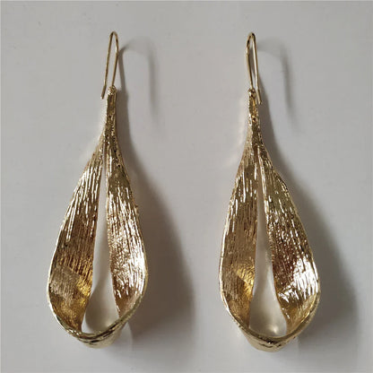 Golden Calla Long Drop Earrings