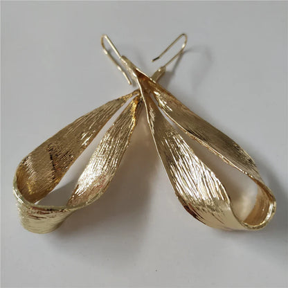 Golden Calla Long Drop Earrings