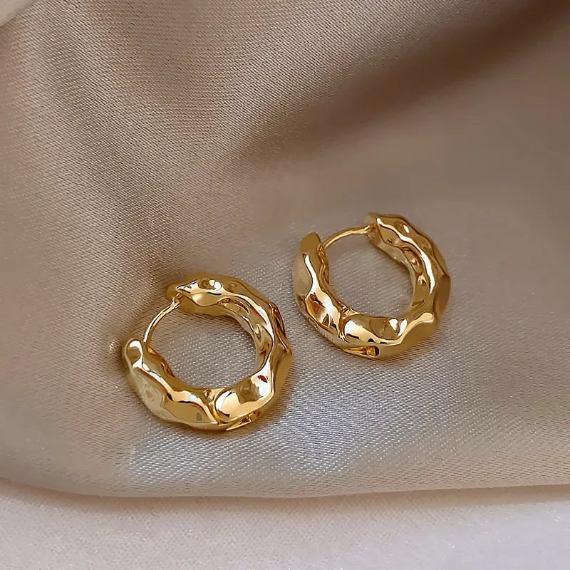 Hammered Halo Hoop Earrings