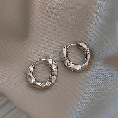 Hammered Halo Hoop Earrings