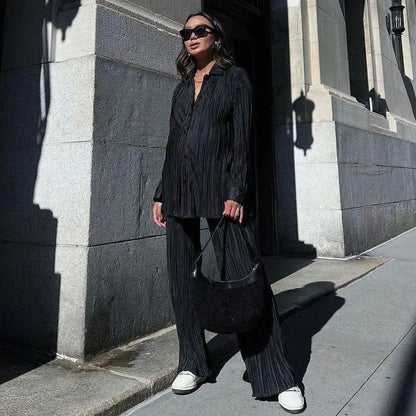 High Street Oversized Black Vintage Two-Piece Set