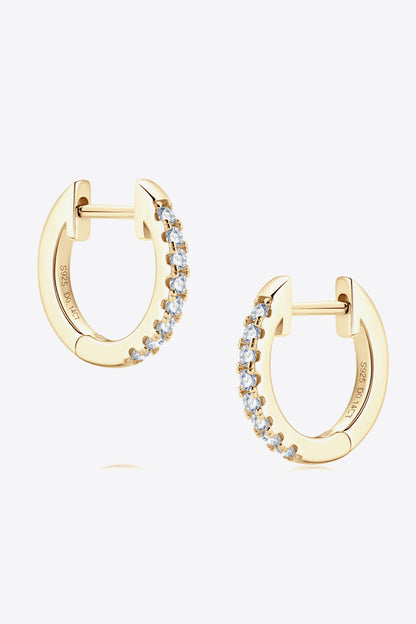 Sparkala™ Platinum-Plated 925 Sterling Silver Huggie Earrings