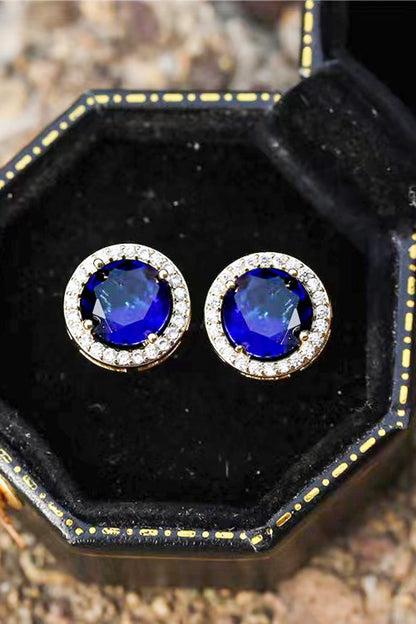 Contrast 2 Carat Sparkala™ Platinum-Plated Stud Earrings