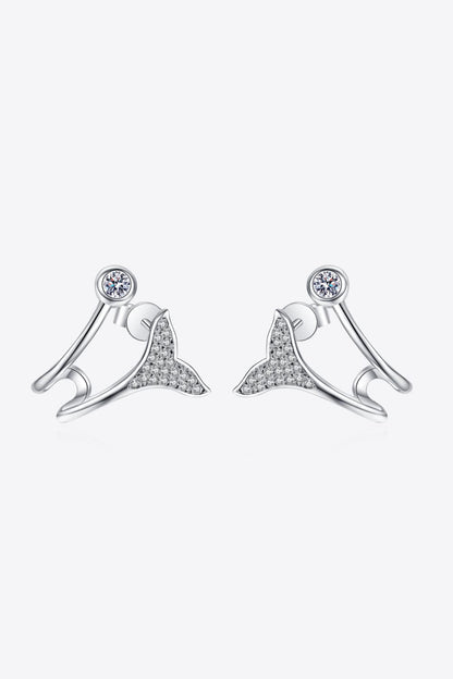 Sparkala™ Fishtail Rhodium-Plated Earrings