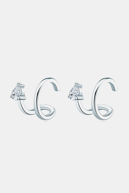 Sparkala™ Platinum-Plated 925 Sterling Silver Cuff Earrings