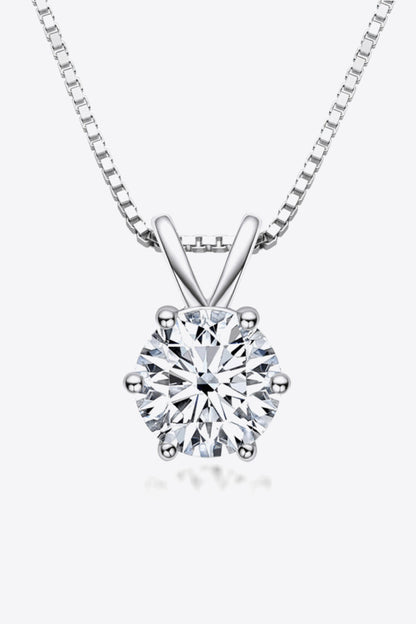 1 Carat Sparkala™ Pendant Necklace (Platinum-Plated Fine Silver)