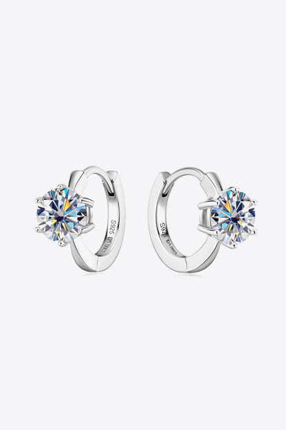 2 Carat Sparkala™ Platinum-Plated 925 Sterling Silver Huggie Earrings