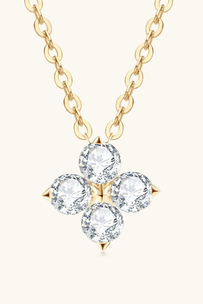 Sparkala™ Four Leaf Clover Pendant Necklace (Platinum-Plated Fine Silver)