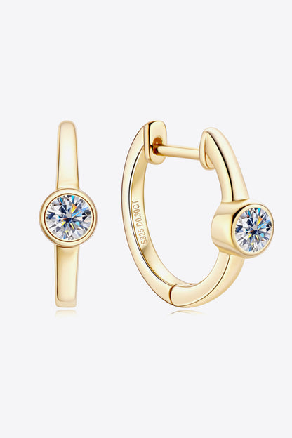 18k Gold-Plated Inlaid Sparkala™ Huggie Earrings (Platinum-Plated Fine Silver)