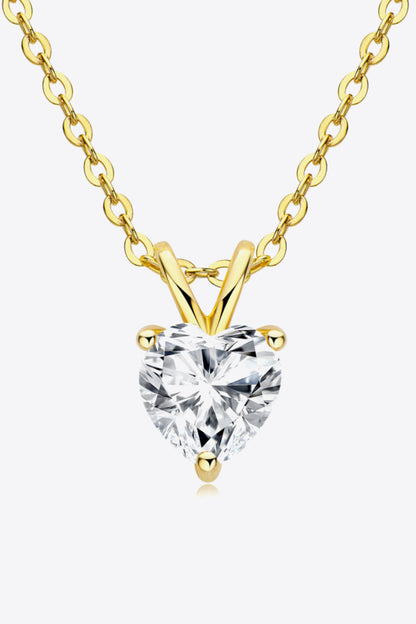 1 Carat Sparkala™ Heart-Shaped Pendant Necklace (Platinum-Plated Fine Silver)