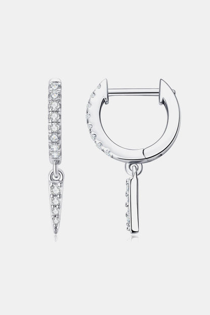 Sparkala™ Platinum-Plated 925 Sterling Silver Huggie Drop Earrings