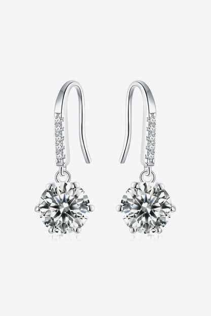 6-Prong Sparkala™ Drop Earrings (Platinum-Plated Fine Silver)