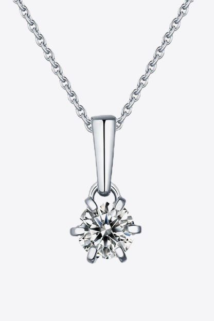 2 Carat 6-Prong Sparkala™ Pendant Necklace (Platinum-Plated Fine Silver)