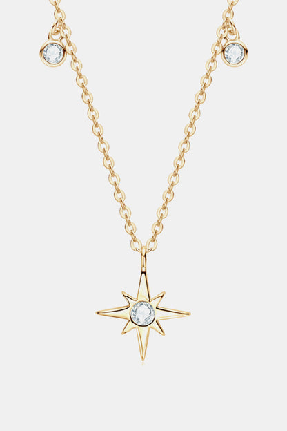 Sparkala™ North Star Pendant Platinum-Plated 925 Sterling Silver Necklace