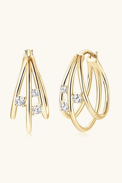 Sparkala™ Platinum-Plated 925 Sterling Silver Layered Earrings