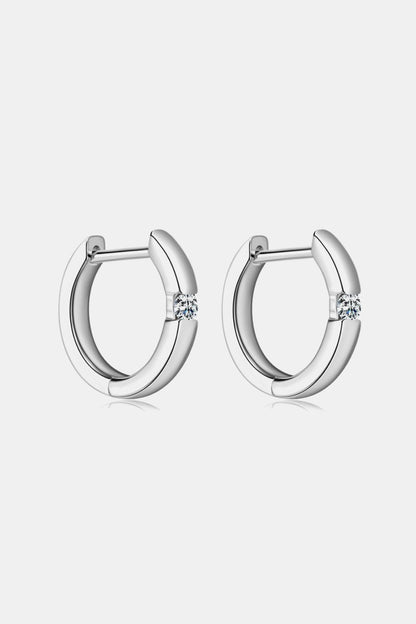 Sparkala™ Platinum-Plated 925 Sterling Silver Huggie Earrings