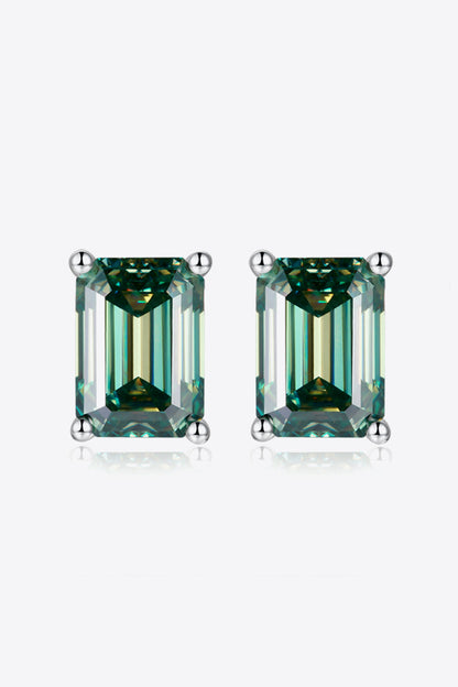 2 Carat Sparkala™ Stud Earrings in Green (Platinum-Plated Fine Silver)