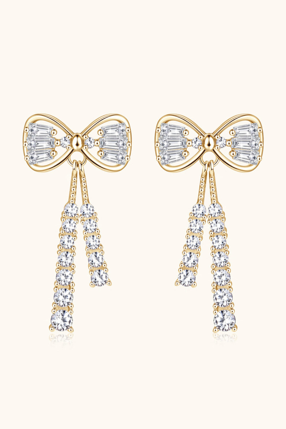 1.12 Carat Sparkala™ Platinum-Plated 925 Sterling Silver Bow Earrings