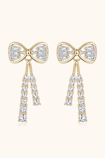 1.12 Carat Sparkala™ Platinum-Plated 925 Sterling Silver Bow Earrings
