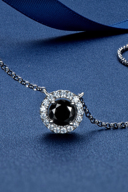 Two-Tone 1 Carat Sparkala™ Round Pendant Necklace (Platinum-Plated Fine Silver)