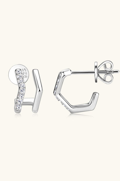 Sparkala™ Platinum-Plated 925 Sterling Silver Double-Layered Earrings