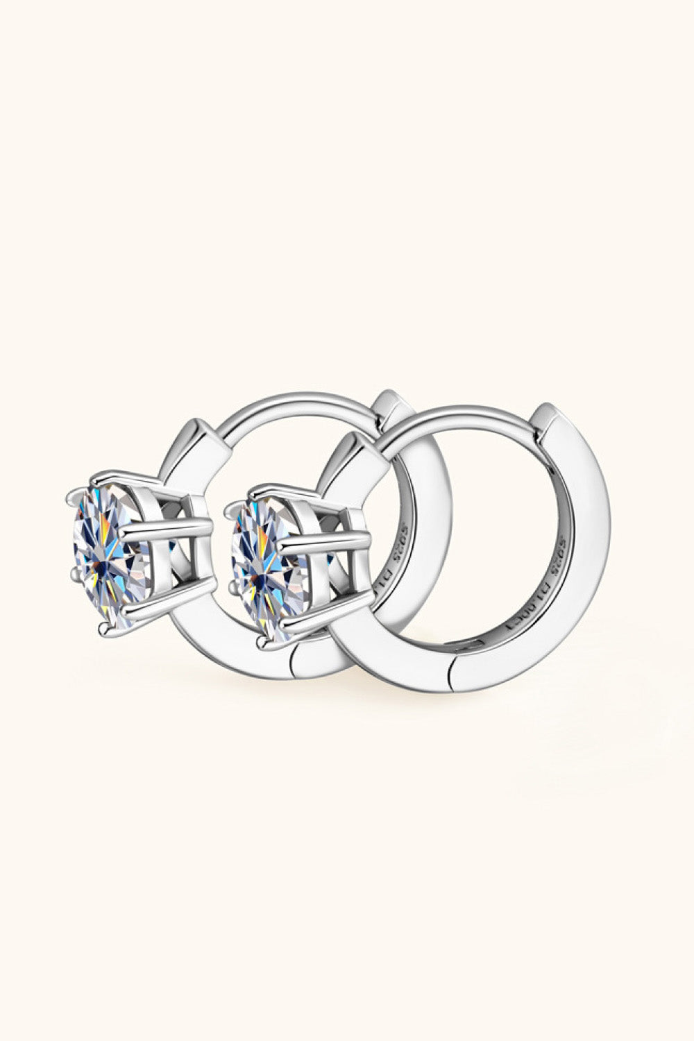 2 Carat Sparkala™ Platinum-Plated 925 Sterling Silver Huggie Earrings