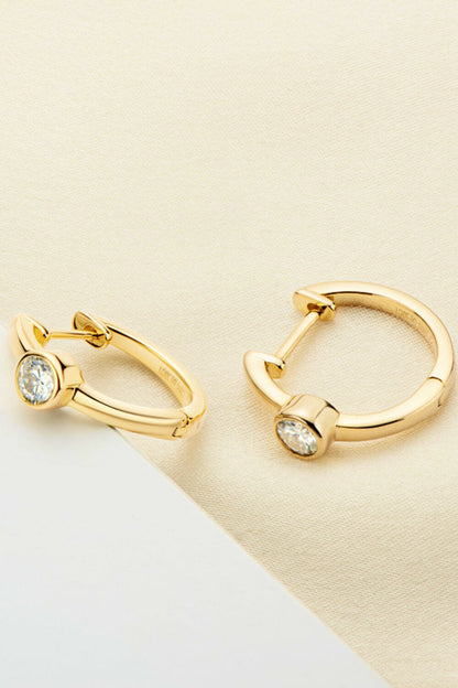 18k Gold-Plated Inlaid Sparkala™ Huggie Earrings (Platinum-Plated Fine Silver)