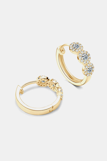 Sparkala™ Platinum-Plated 925 Sterling Silver Huggie Earrings