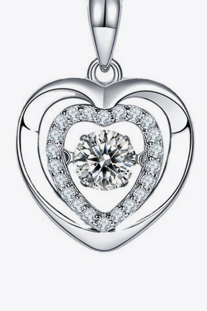 Sparkala™ Heart Pendant Necklace (Platinum-Plated Fine Silver)