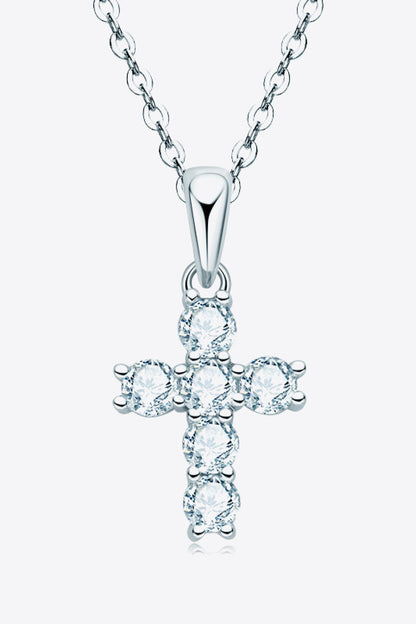 Sparkling Cross Sparkala™ Pendant Necklace (Platinum-Plated Fine Silver)