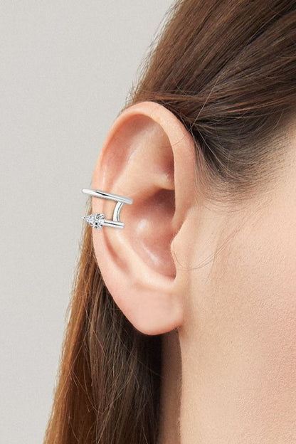 Sparkala™ Platinum-Plated 925 Sterling Silver Cuff Earrings