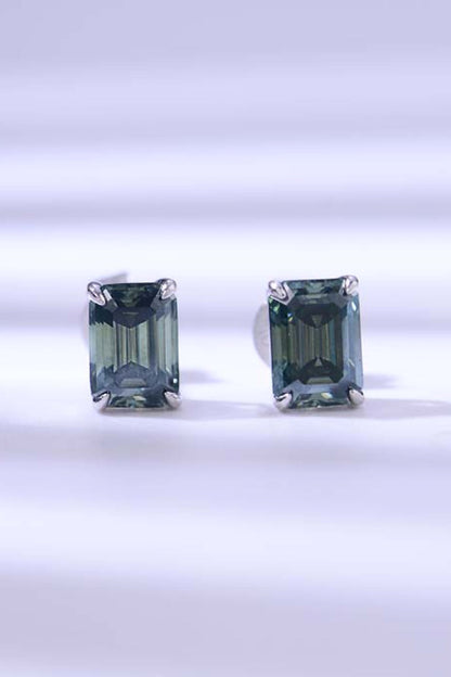 2 Carat Sparkala™ Stud Earrings in Green (Platinum-Plated Fine Silver)