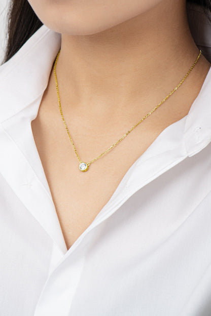 1 Carat Sparkala™ Round Pendant Necklace (Platinum-Plated Fine Silver)