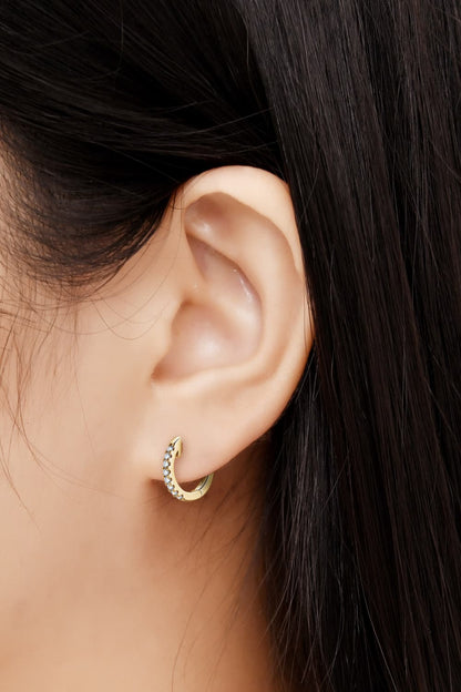 Sparkala™ Platinum-Plated 925 Sterling Silver Huggie Earrings