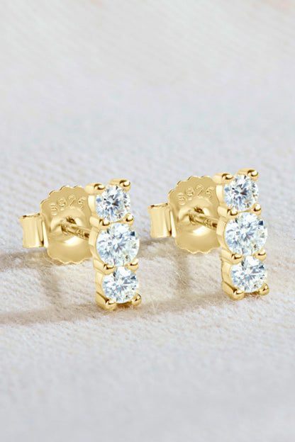 Heartbeat Rhythm 925 Sterling Silver Sparkala™ Stud Earrings (Platinum-Plated Fine Silver)