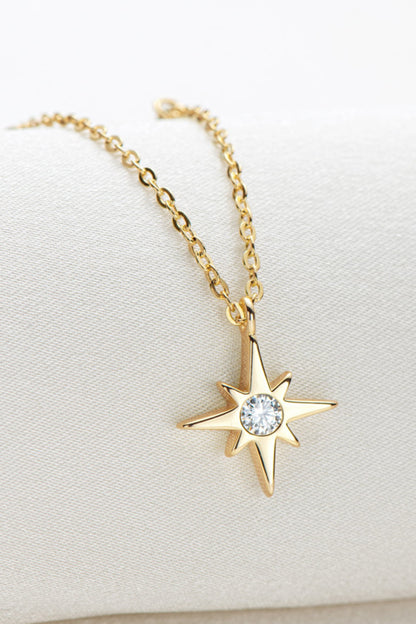 Sparkala™ North Star Pendant Platinum-Plated 925 Sterling Silver Necklace