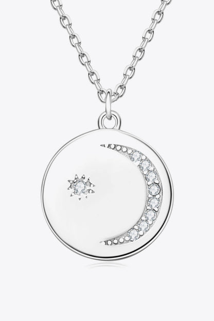 Sparkala™ Round Pendant Necklace (Platinum-Plated Fine Silver)