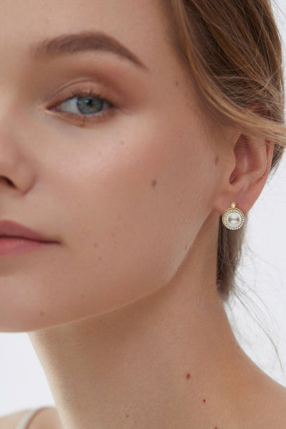 Sparkala™ Pearl Platinum-Plated 925 Sterling Silver Earrings