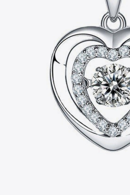 Sparkala™ Heart Pendant Necklace (Platinum-Plated Fine Silver)
