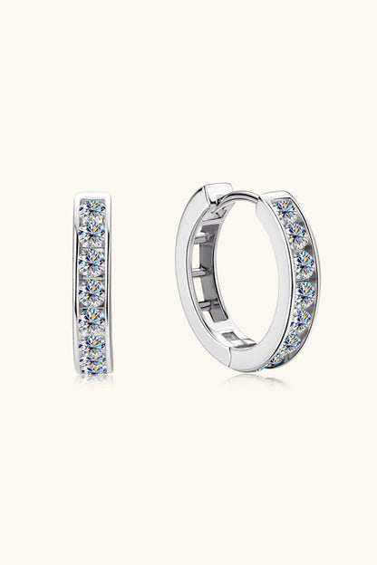 Sparkala™ Platinum-Plated 925 Sterling Silver Huggie Earrings