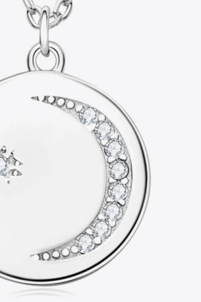 Sparkala™ Round Pendant Necklace (Platinum-Plated Fine Silver)