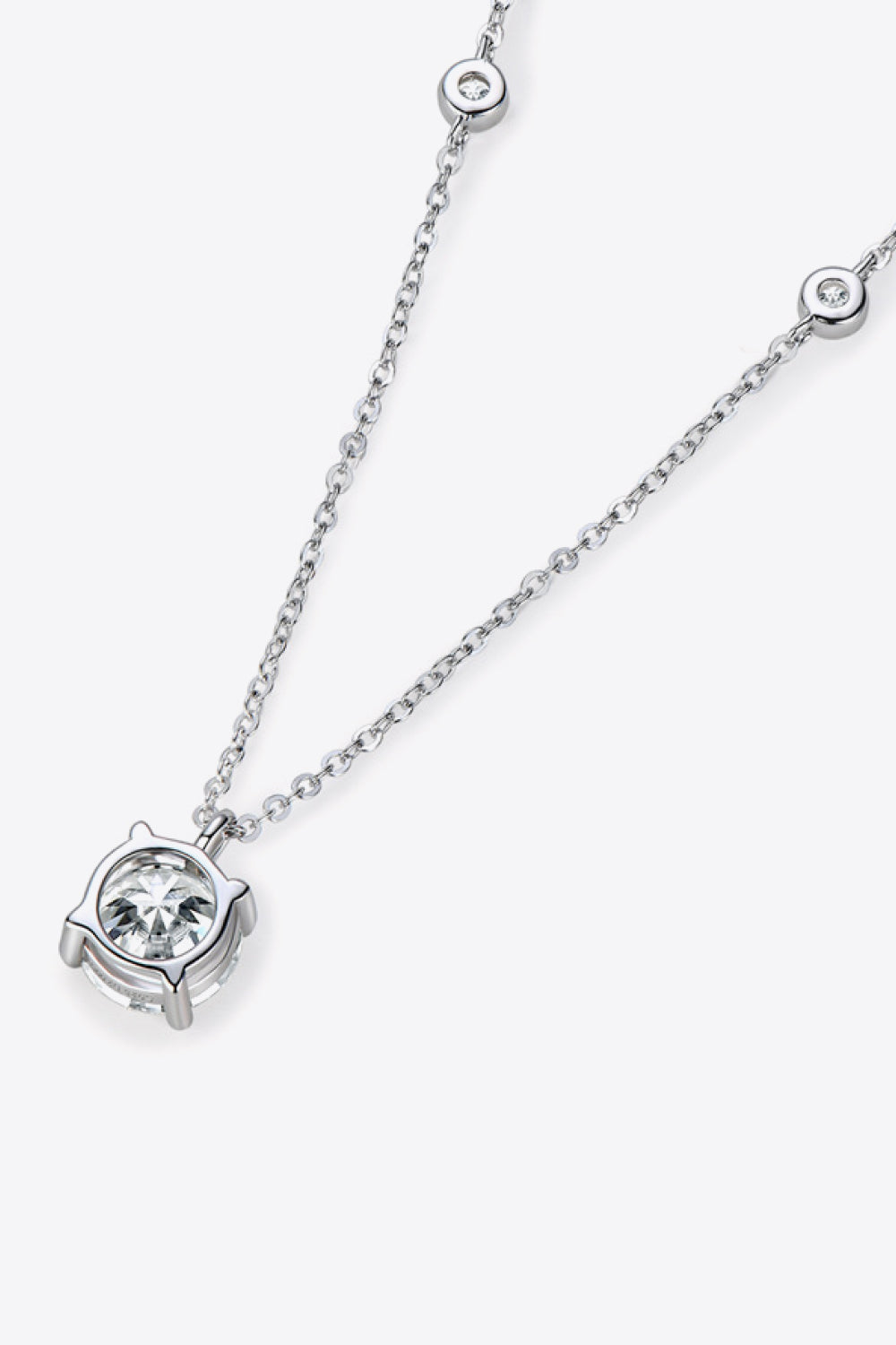 2 Carat Sparkala™ 4-Prong 925 Sterling Silver Necklace (Platinum-Plated Fine Silver)