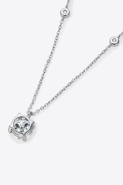 2 Carat Sparkala™ 4-Prong 925 Sterling Silver Necklace (Platinum-Plated Fine Silver)