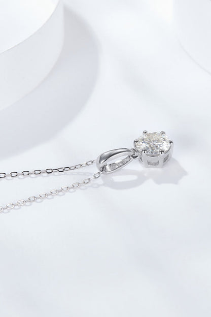 2 Carat 6-Prong Sparkala™ Pendant Necklace (Platinum-Plated Fine Silver)