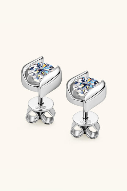 1 Carat Sparkala™ Platinum-Plated 925 Sterling Silver Stud Earrings