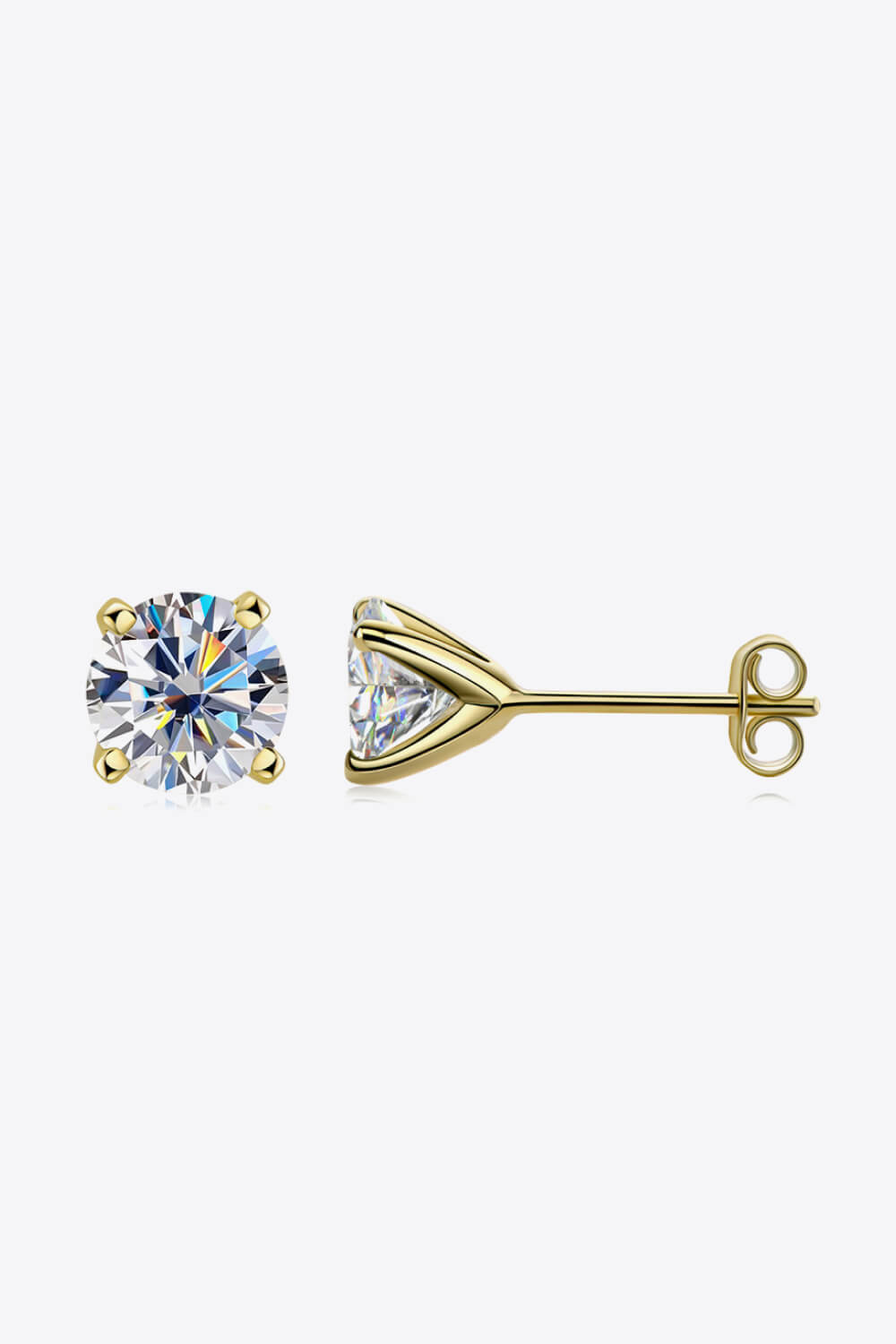 1 Carat Sparkala™ 4-Prong Stud Earrings (Platinum-Plated Fine Silver)