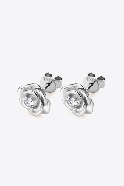Adored Sparkala™ Flower 925 Sterling Silver Earrings (Platinum-Plated Fine Silver)