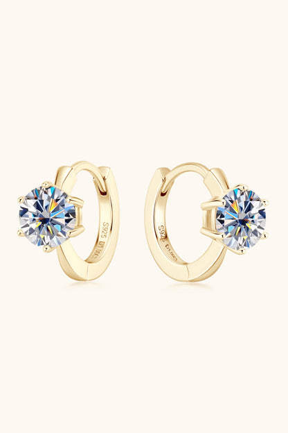 2 Carat Sparkala™ Platinum-Plated 925 Sterling Silver Huggie Earrings