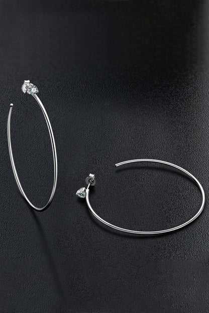 Adored 925 Sterling Silver Sparkala™ Hoop Earrings (Platinum-Plated Fine Silver)